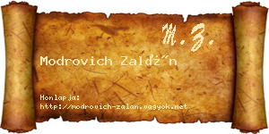 Modrovich Zalán névjegykártya